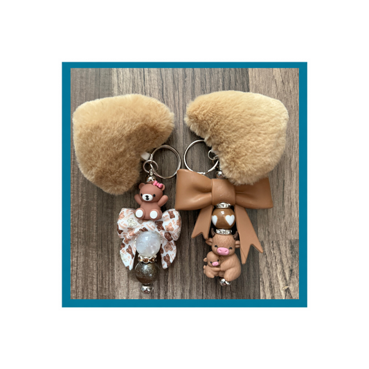 Cow and Teddy Keychains